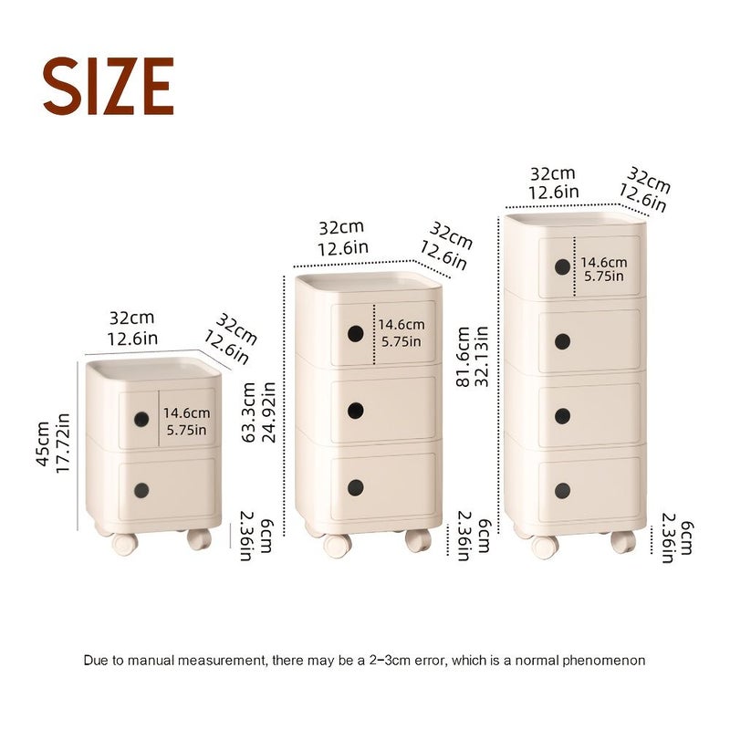 Square ABS Plastic Drawer Style Multi Layer Storage Cabinet For Bedroom Living Room And Kitchen Simple Portable Organizer Matcha Green Four Layer - Image 5