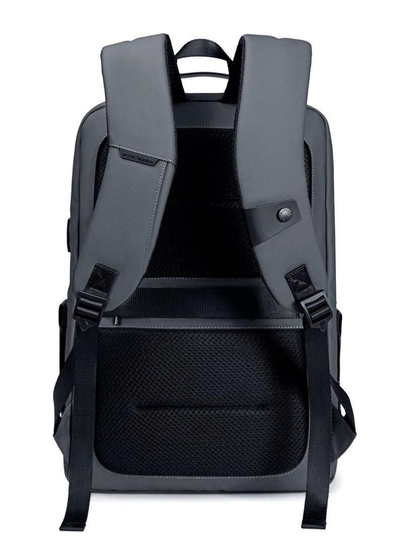 ARCTIC HUNTER Laptop Backpack Water Resistant Polyester Daypack with Built In USB/Headphone Port Computer Bag for Men Women B00555 Grey - Image 4