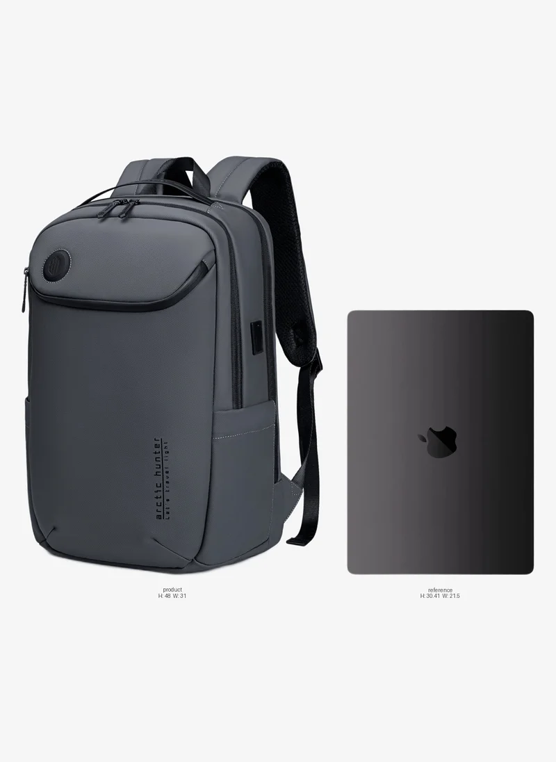 ARCTIC HUNTER Laptop Backpack Water Resistant Polyester Daypack with Built In USB/Headphone Port Computer Bag for Men Women, B00555, Grey