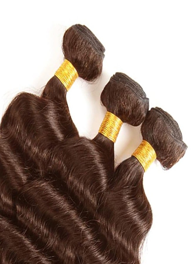 حزم شعر بني رقم 4، شعر بشري طبيعي مموج بعمق، طول 26 بوصة، شعر برازيلي بكر غير معالج، وزن الحزمة الواحدة 50 غرام، عروض وصلات شعر سريعة التركيب - Image 4