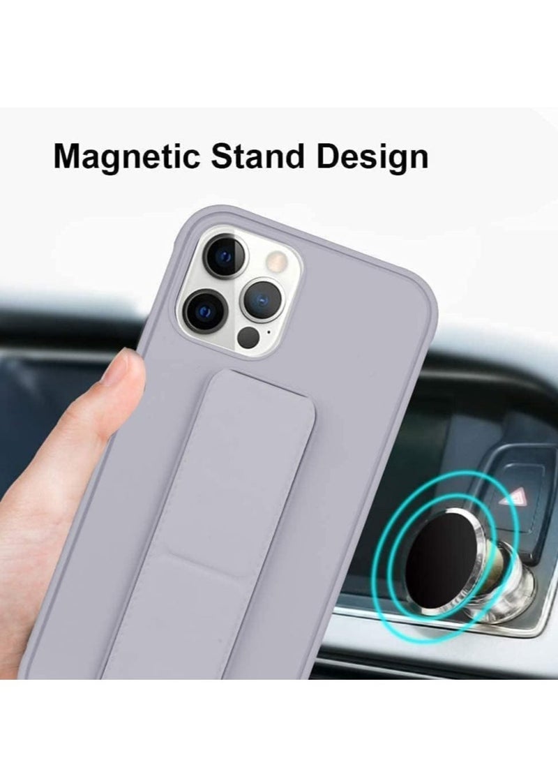 JAJEEK iPhone 16 Pro Titanium Gray Magnetic Car Mount Kickstand Case – Premium Silicone with Vertical & Horizontal Hand Strap and Multi-Stand Functionality - Image 2
