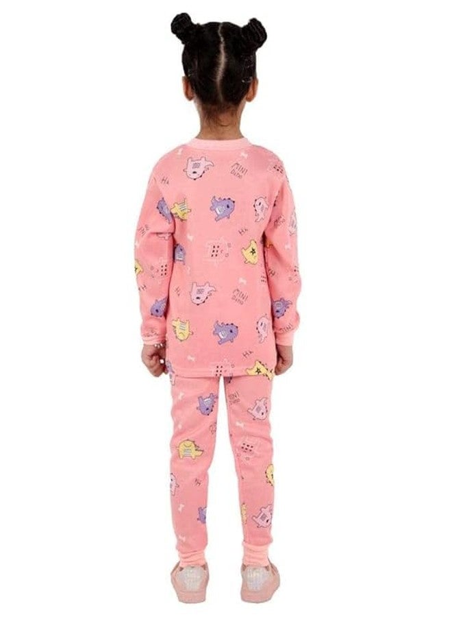Mahi Fashion Kids Full Sleeves Winter Wear Night Suit Dress for Boys Girls (Peach Bear, 2-3 Y) - Image 3