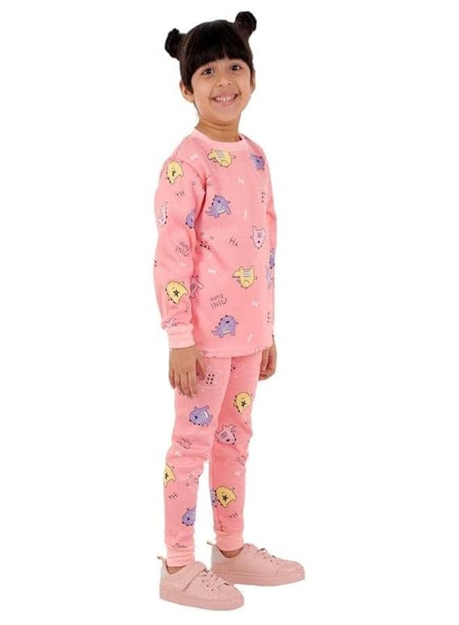 Mahi Fashion Kids Full Sleeves Winter Wear Night Suit Dress for Boys Girls (Peach Bear, 2-3 Y) - Image 2