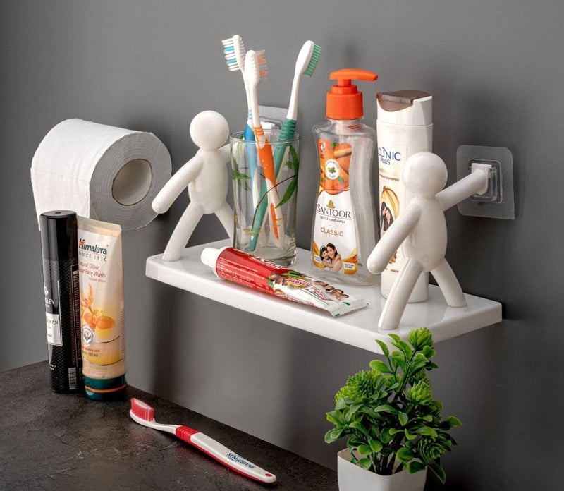 AXIESH Self Adhesive Multipurpose Stand Holder for BathroomToiletKitchen Bedroom Office Shelf Wall Holder Bathroom Rack Storage Box Strong Magic Sticker Shower Rack Shelf Random Colour - Image 5