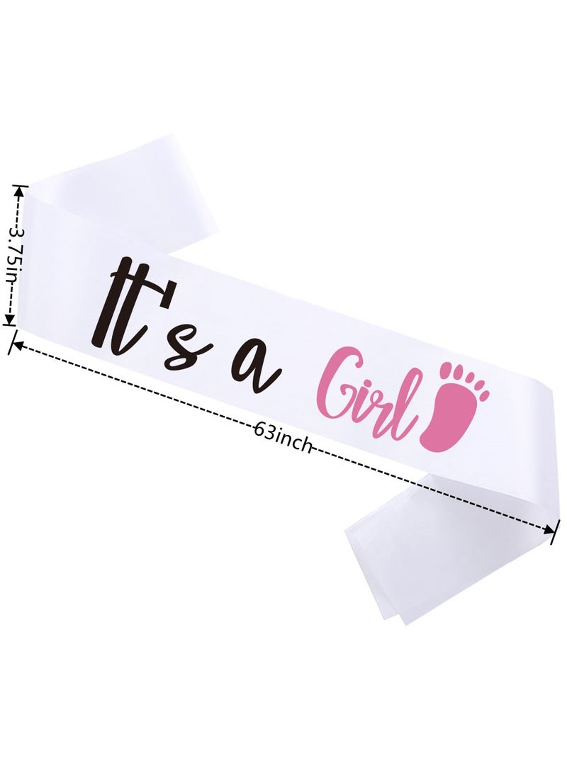 RTYY وشاح الكشف عن الصبي أو الفتاة، وشاح أبيض، وشاح إنها فتاة، وشاح الأم التي ستحمل، وشاح لحفل استقبال المولود، وشاح للكشف عن الصبي أو الفتاة، وشاح الأب الذي سيحمل - Image 2