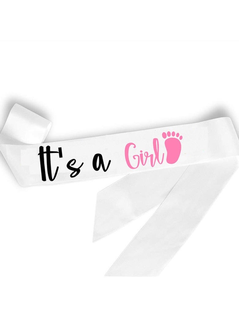 RTYY وشاح الكشف عن الصبي أو الفتاة، وشاح أبيض، وشاح إنها فتاة، وشاح الأم التي ستحمل، وشاح لحفل استقبال المولود، وشاح للكشف عن الصبي أو الفتاة، وشاح الأب الذي سيحمل - Image 3