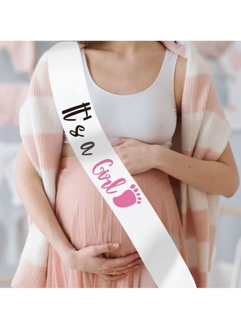 RTYY وشاح الكشف عن الصبي أو الفتاة، وشاح أبيض، وشاح إنها فتاة، وشاح الأم التي ستحمل، وشاح لحفل استقبال المولود، وشاح للكشف عن الصبي أو الفتاة، وشاح الأب الذي سيحمل - Image 4