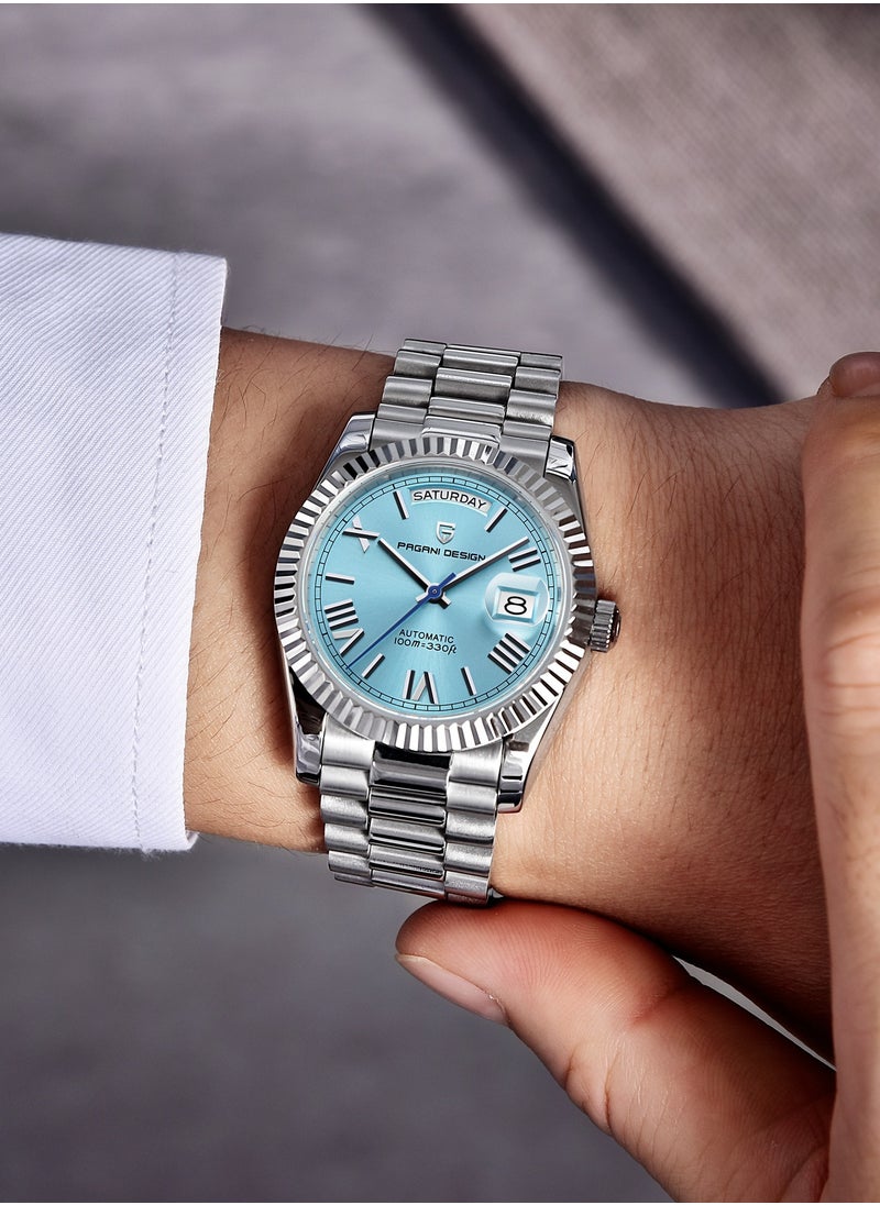 PAGANI DESIGN Men Watches Automatic Ice Blue Stainless Steel Mechanical Business Sports Luxury Wrist Watch For Men  - Image 2