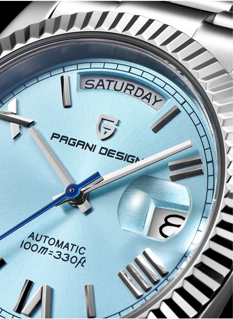 PAGANI DESIGN Men Watches Automatic Ice Blue Stainless Steel Mechanical Business Sports Luxury Wrist Watch For Men  - Image 4