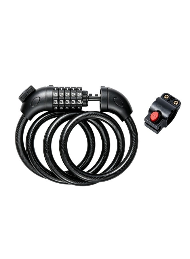 Bike Lock Cable, 1.2M 5-Digit Code Bicycle Lock Coiling Resettable Combination Bike Locks Anti Theft Cycling Password Lock For Bikes And Scooters - Image 1