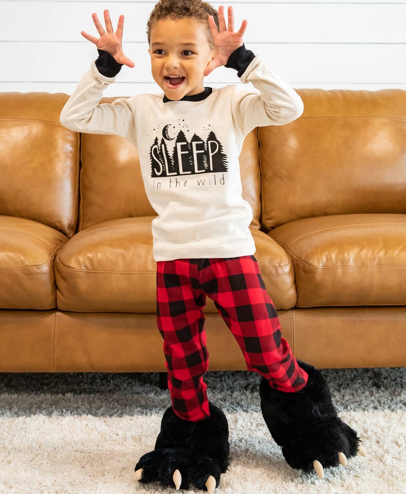 Lazy One Animal Paw Slippers for Kids and Adults, Fun Costume for Kids, Cozy Furry Slippers, Bear, Monster, Panther (Black, X-Large) - Image 4