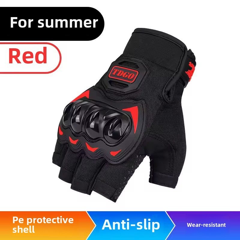 Generic Breathable Full/Half Finger Motorcycle Gloves with Touchscreen Capability Red Summer half finger Red [breathable drop-resistant comfortable]] 
