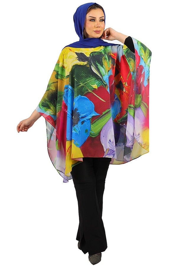 Zmurud "Chiffon Poncho - Printed "  - Image 2