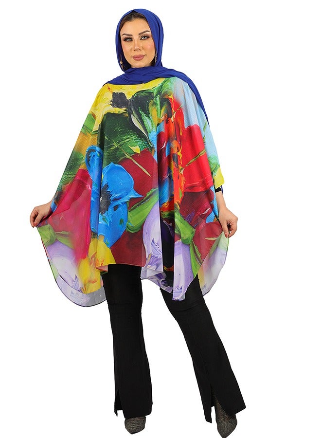 Zmurud "Chiffon Poncho - Printed "  - Image 3