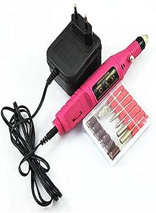 Electric Nail Drill Machine Art Salon Manicure File Polish Tool, 6 Bits
