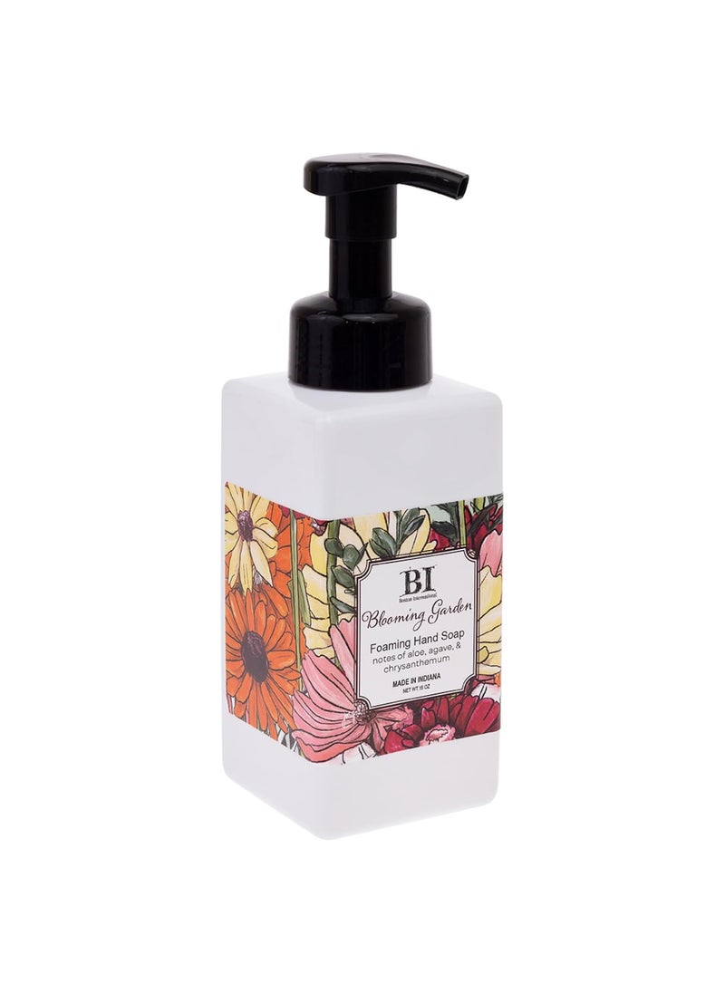 Boston International Boston International Scented Foaming Hand Soaps Made in the USA Foam Soap and Pump Dispenser 16 Ounces Blooming Garden Aloe Agave Chrysanthemum 