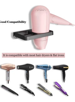 Y&D Hair Dryer Holder Blow Compatible with Flat Iron Wall Mount for Tool Storage Organizer Straightener Rack Build in Cable Management Slot (Black)  - Image 5