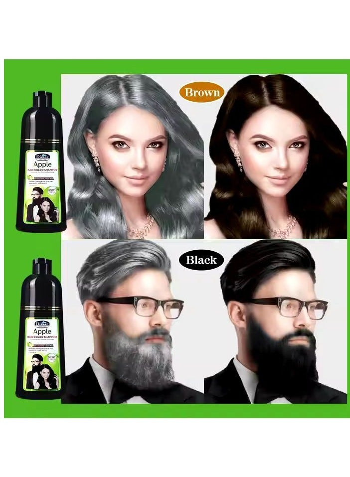 Disaar Apple Fast Brown Hair Color Shampoo White Hair To Brown Natural Brown Beauty Hair Dye Shampoo Cream For Women Men - Image 2