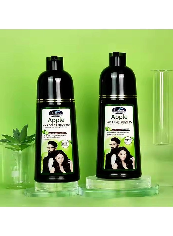 Disaar Apple Fast Brown Hair Color Shampoo White Hair To Brown Natural Brown Beauty Hair Dye Shampoo Cream For Women Men - Image 4