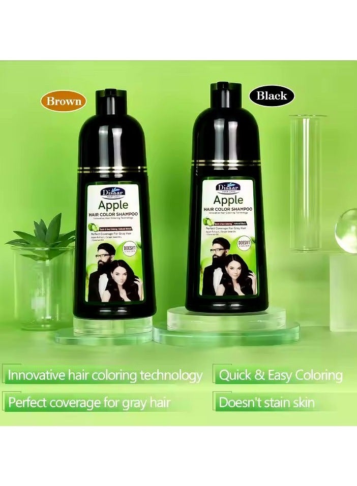 Disaar Apple Fast Brown Hair Color Shampoo White Hair To Brown Natural Brown Beauty Hair Dye Shampoo Cream For Women Men - Image 5
