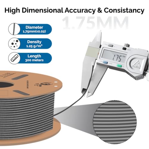 3idea Hyper PLA+ HS High Speed 3D Printer Filament, 1.75mm Grey, Net Weight - 1KG, High Toughness PLA Plus, Dimensional Accuracy ±0.02mm, Premium PLA+ for Smooth & Durable Prints - Image 4