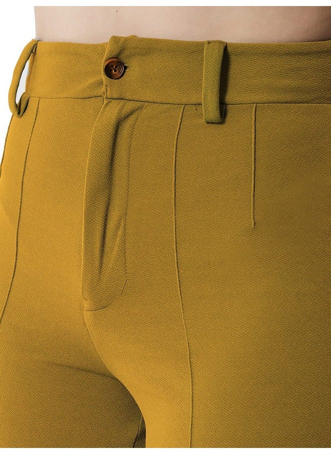 Kotty KOTTY Women Solid Polyester Blend Dijon Brown Trouser (Dijon Brown,28)  - Image 3