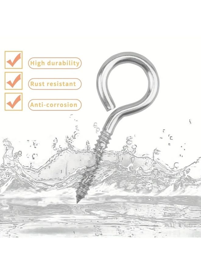 304 Stainless Steel Self Tapping Eye Screw Hooks 5pcs For Indoor Outdoor Wood - Image 5