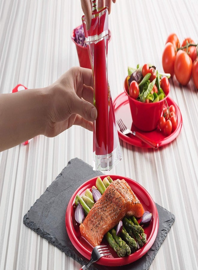 MITBAK Acrylic Red Salt and Pepper Grinders Set | Sea Salt and Pepper Mills Easy to Use and Equipped with Adjustable Coarseness And Ceramic Mechanism | Unique Kitchen Gadgets | Premium Quality - Image 2
