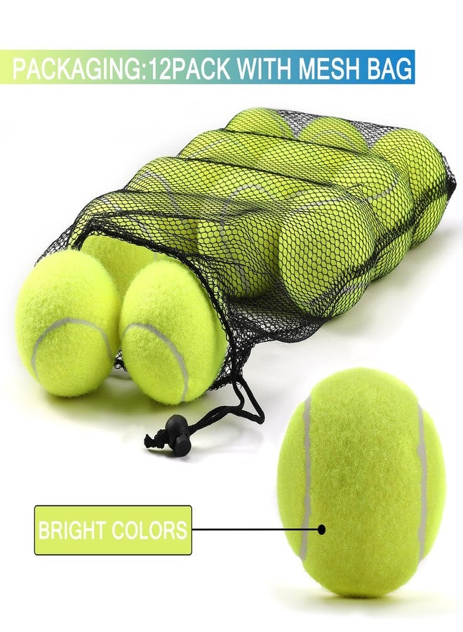 insum Tennis Balls,12-Pack Advanced Training Tennis Balls for Beginner Practice Balls, Pet Dog Tennis Balls with Mesh Bag for Easy Carry - Image 2
