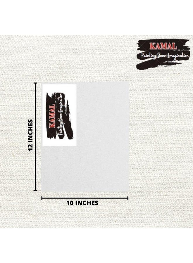 Kamal Combo of Round White-Brown Synthetic Hair Brushes for Oil, Nail, Artist Acrylic Painting - Set of 7 with Cotton Canvas Board Medium Grain 10 X 12 Inch Set of 1 4MM MDF Board - Image 5