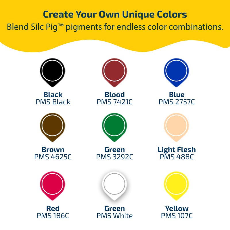 Smooth-On Silc Pigâ„¢ Color Pigments for Silicone, 9-Pack Sampler - Image 3