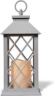 A Cheerful Giver A Cheerful Giver Grey 5.5" x 13.5" x 1.5" Flameless Lantern, 5.5" wx13.5 Hx5.5  - Image 1