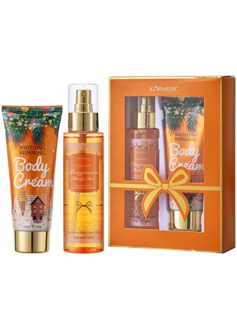 Kormesic مجموعة هدايا مرطب الجسم 100 جرام ورذاذ عطر الجسم 120 مل - عطر الغابة المسحورة - Image 1