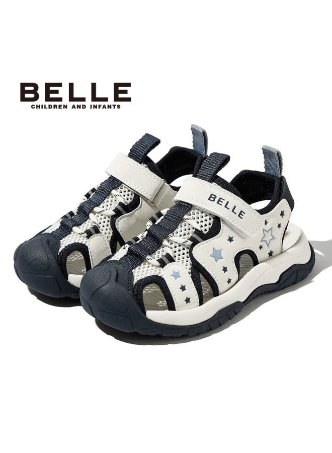 Belle Kids Sandals Summer Boys Closed-toe Sports Beach Shoes Baby Soft Sole Walking Shoes Blue Size 32 - Image 1