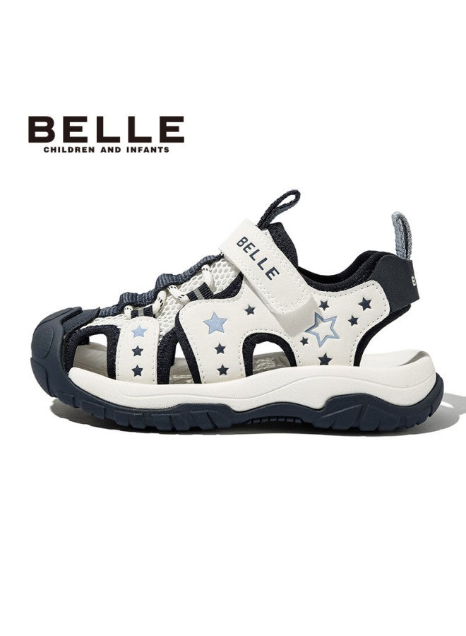 Belle Kids Sandals Summer Boys Closed-toe Sports Beach Shoes Baby Soft Sole Walking Shoes Blue Size 32 - Image 2
