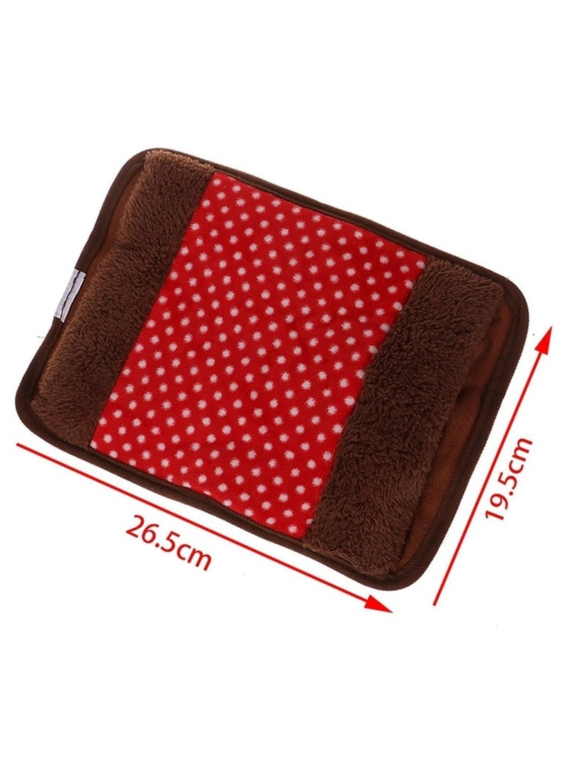 كيس الماء الساخن للعلاج الحراري ,- قربه مياة كهربائية للتدفئة ,- حقيبة لتدفئة اليد الكهربائية بغطاء مخملي ناعم , مثالي لتدفئة يديك , تخفيف الآلام , استرخاء العضلات (متعدد الألوان) - Image 3