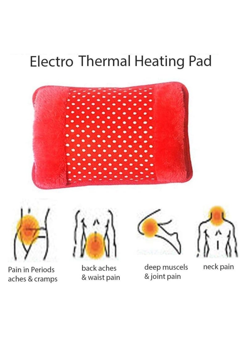 كيس الماء الساخن للعلاج الحراري ,- قربه مياة كهربائية للتدفئة ,- حقيبة لتدفئة اليد الكهربائية بغطاء مخملي ناعم , مثالي لتدفئة يديك , تخفيف الآلام , استرخاء العضلات (متعدد الألوان) - Image 4