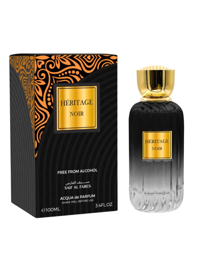 SAIF AL FARES Heritage Noir Perfume for Men & Women (Sweet, Musky) 100ML - Image 1