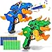 Banvih 2Pack Dinosaur Toy Guns Compatible with Nerf Easter Kids Gifts Easter Basket Stuffers for Toddler Boys Ages 3 4 5 6 7 8 Dino Toy Guns with Light Sound 20 Foam Darts - Image 2
