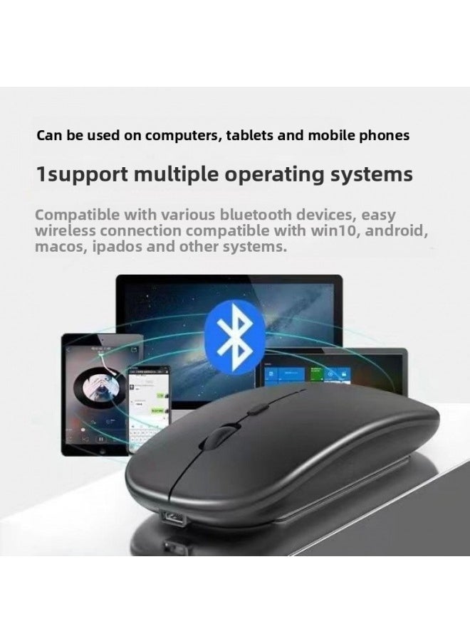 Generic - Wireless Mouse Charging Silent Bluetooth Dual-Mode Home Office Laptop Desktop Unlimited Mouse Silent-Specification:[store Manager Recommendation] Magic Black-frosted [2.4g Wireless Battery Display Upgraded Version] - Image 1