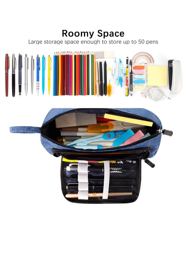SYOSI - Pencil Case Big Capacity Pencil Pen Case Bag Pouch Holder for Middle High School Office College Stationery Zipper Pencil Case Big Capacity Pouch Bag School Student Pen Holder Organizer - Image 1