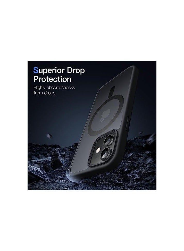 جي تيك حافظة JETech المغناطيسية لهاتف iPhone 12 mini مقاس 5.4 بوصة متوافقة مع MagSafe، غطاء هاتف خلفي شفاف غير لامع مقاوم للصدمات (أسود) - Image 5