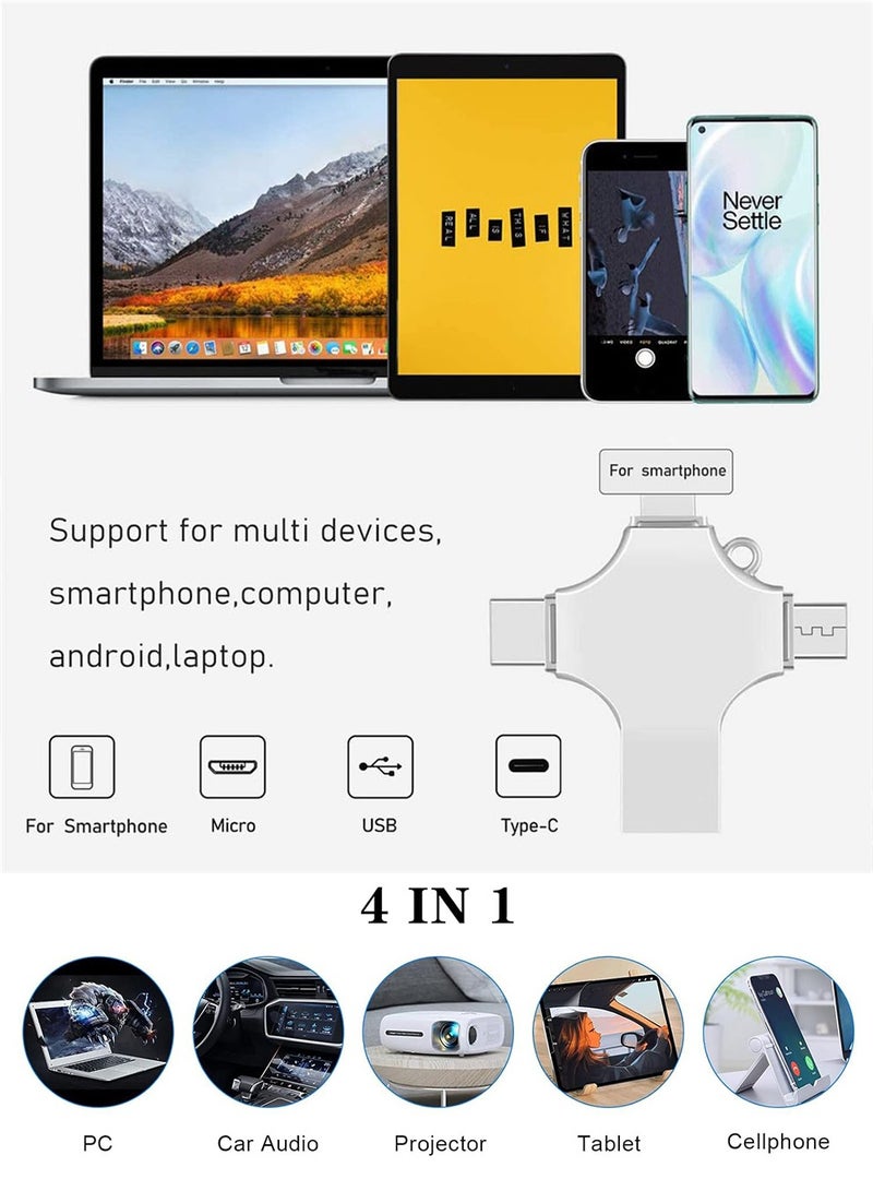 NajmStyle 128GB USB Flash Drive Multifunctional Photo Stick Compatible with iPhone/iPad/Android/PC, High Speed Backup Thumb Drive Memory Stick External Storage for iPhone/iPad/Android/PC - Image 2