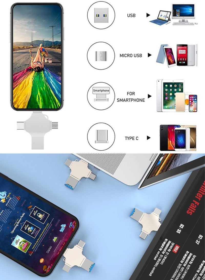 NajmStyle 128GB USB Flash Drive Multifunctional Photo Stick Compatible with iPhone/iPad/Android/PC, High Speed Backup Thumb Drive Memory Stick External Storage for iPhone/iPad/Android/PC - Image 3