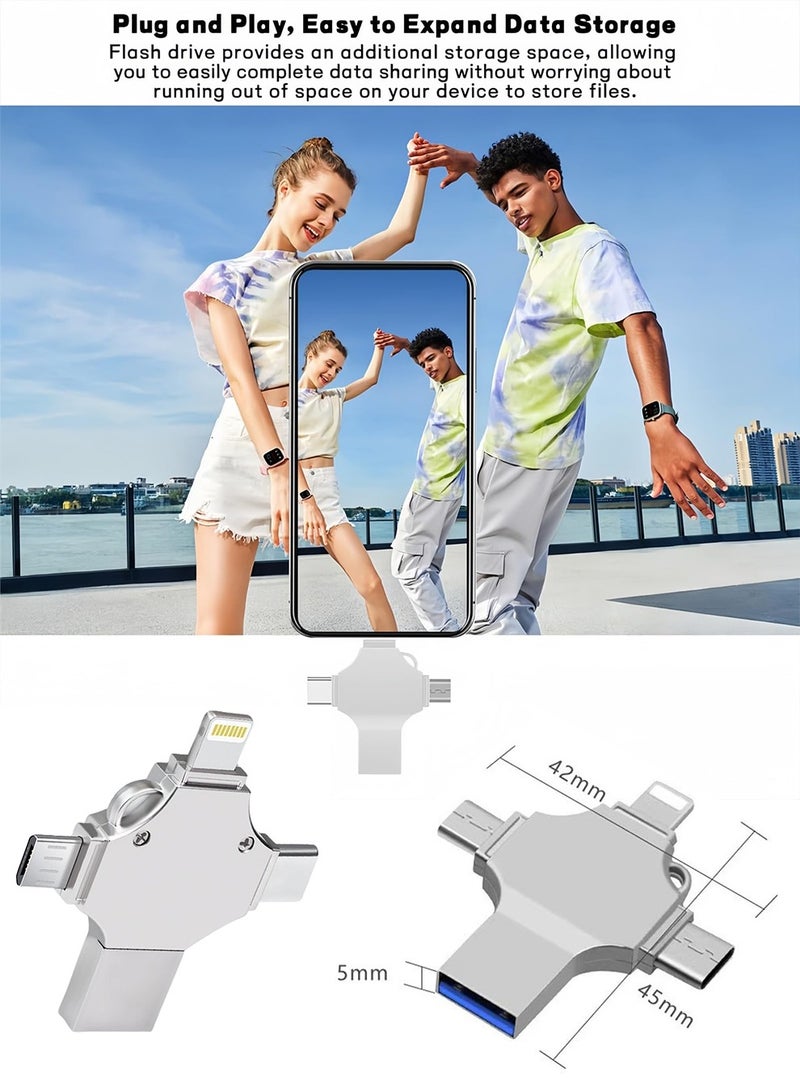 NajmStyle 128GB USB Flash Drive Multifunctional Photo Stick Compatible with iPhone/iPad/Android/PC, High Speed Backup Thumb Drive Memory Stick External Storage for iPhone/iPad/Android/PC - Image 5