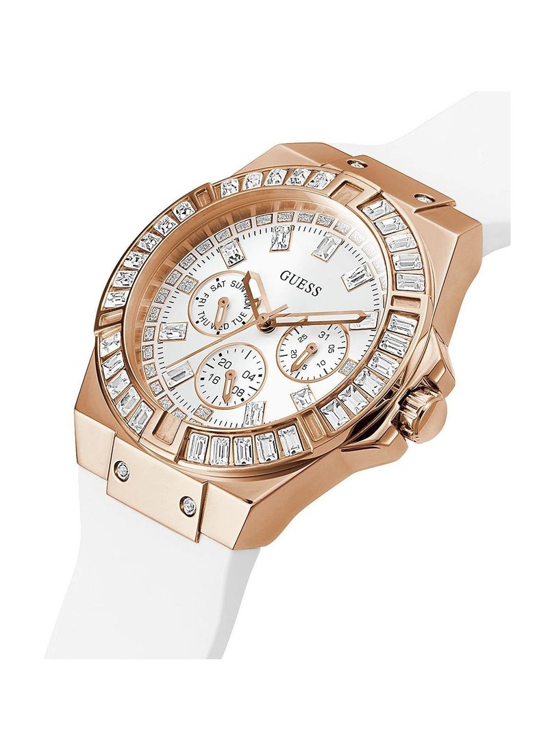Guess Sunray Analog White Dial Womens Watch  GW0118L4