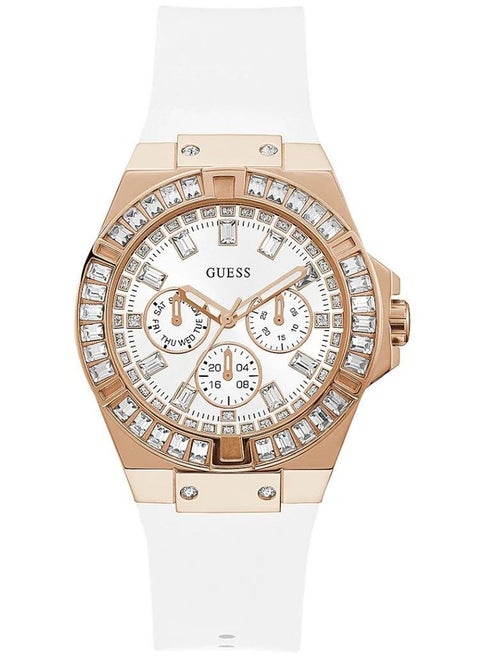 Guess Sunray Analog White Dial Womens Watch  GW0118L4