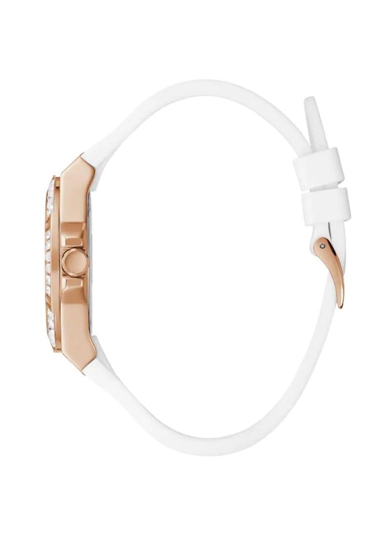 Guess Sunray Analog White Dial Womens Watch  GW0118L4