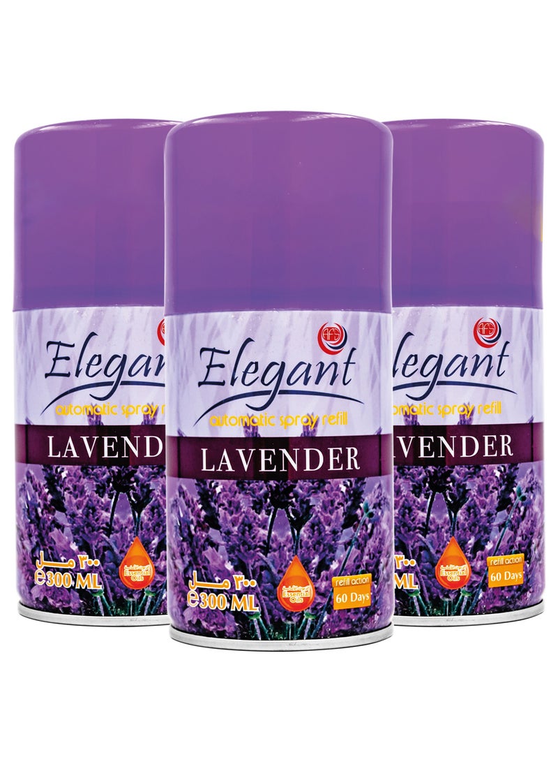 Elegant 3 Piece LAVENDER Automatic Refill Spray Set 300ml - Image 1