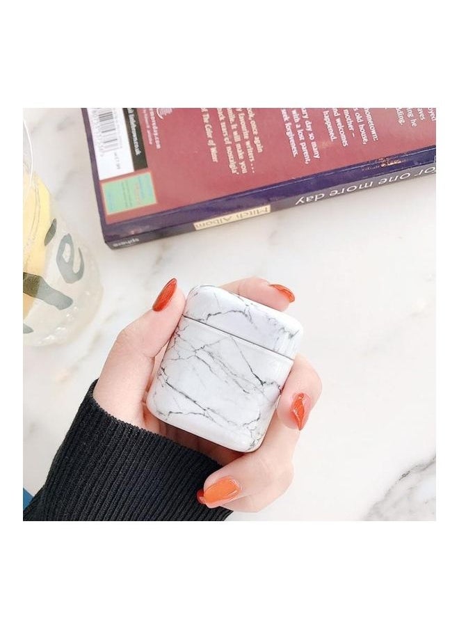 NIBEMINENT Marble Texture PC Plastic Protective Case for Huawei Bluetooth Earphones White  - Image 2